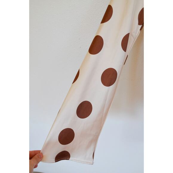 Free People Tigre Printed Cream and Brown Polka Dot Medium - Picture 5 of 8